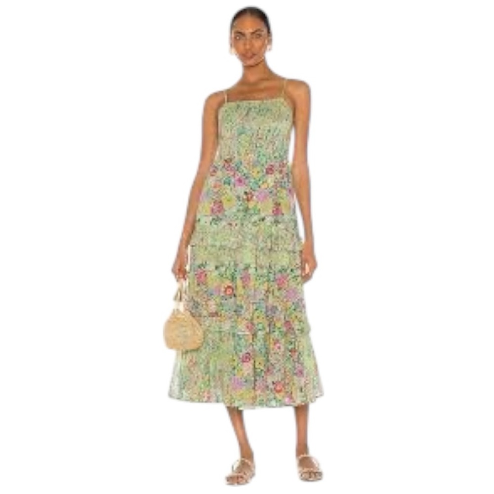 Hazel Dress in Dawn Chorus Pistachio Green BANJANAN size small cottagecore boho